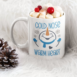 Cold Nose Warm Heart, Cute Snowman Kaffemugg