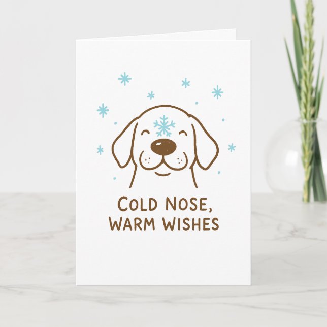 Cold Nose, Warm Wishes - Cute Christmas Card Helgkort (Framsida)