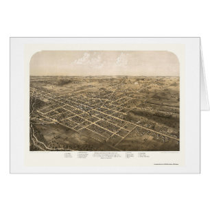 Coldwater panorama- karta för MI - 1868 Hälsningskort