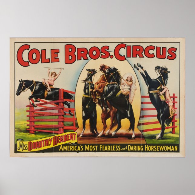 Cole Brothers, 1930-talets Circus Poster (Framsidan)