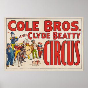 Cole Brothers och Clyde Beatty Circus Poster