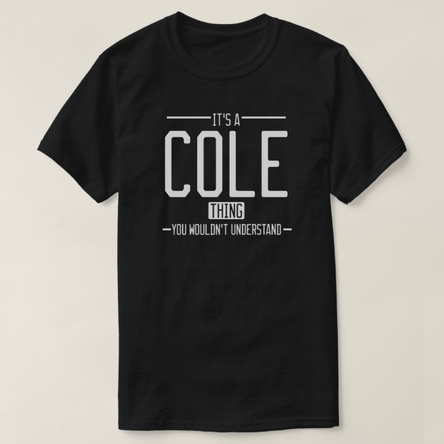 Cole lustiga efternamn, roligt familj t shirt (Design framsida)