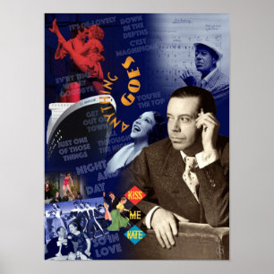Cole Porter Collage Porträtt Poster