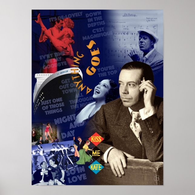 Cole Porter Collage Porträtt Poster (Framsidan)