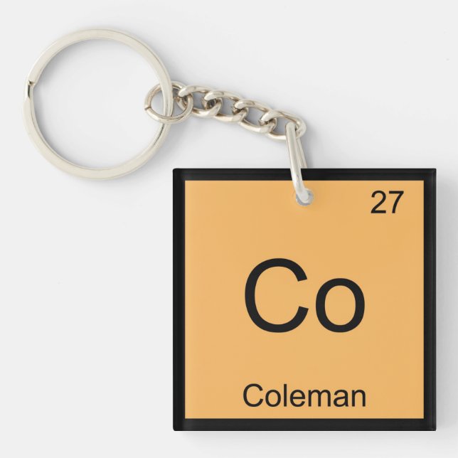 Coleman Namn Kemi Element Periodiska Systemet (Framsidan)