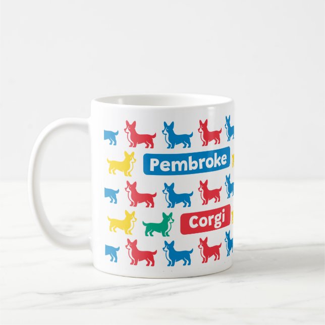 Colerful Pembroke Welsh Corgi Mugg (Vänster)