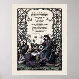 Coleridge "Kärlek" Victorian Poetry Art 17x22 Poster