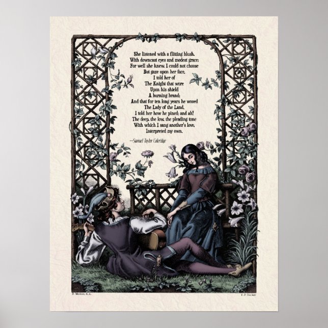 Coleridge "Kärlek" Victorian Poetry Art 17x22 Poster (Framsidan)