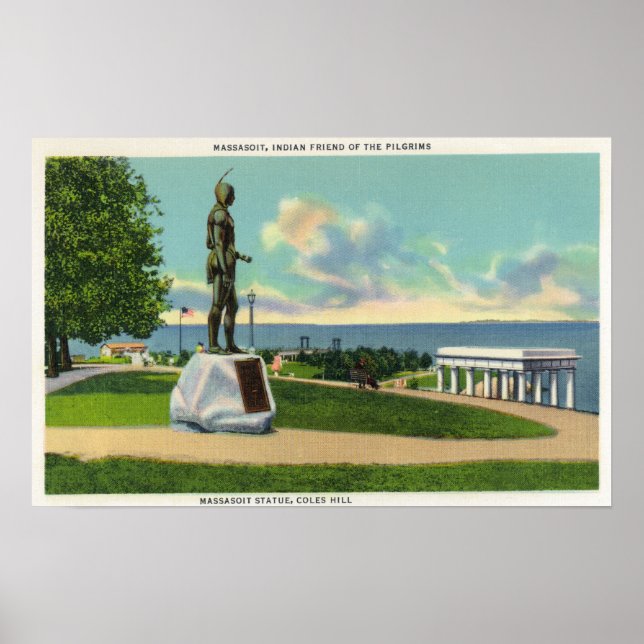 Coles Backe View of the Massasoit Statue Poster (Framsidan)