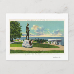 Coles Backe View of the Massasoit Statue Vykort