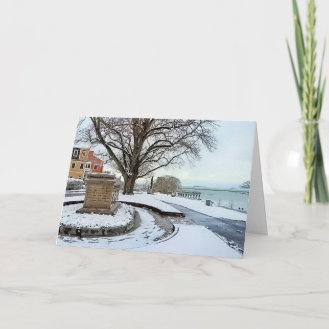 Cole's Hill Plymouth MA i snö Kort (Framsida)
