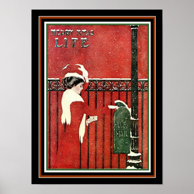 Coles Phillips 1909: Livstäckande jul 12 x 16 Poster (Framsidan)
