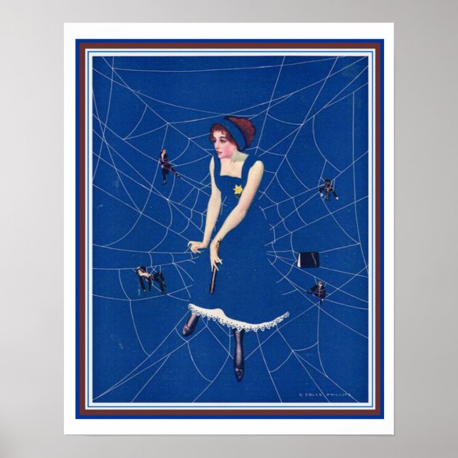 Coles Phillips Deco Spindelnät Life Cover 16 x 20 Poster (Framsidan)