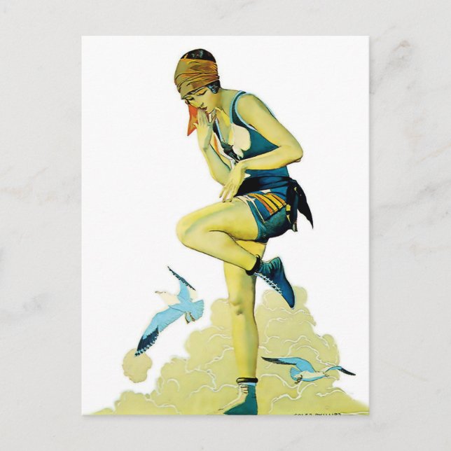 Coles Phillips ‘Fadeaway Girl’  “En snabb dipp” Vykort (Framsida)