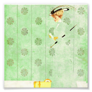 Coles Phillips 'Fadeaway Girl' "Grön tapet" Fototryck