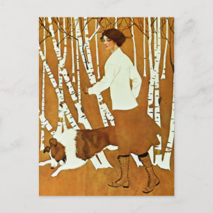 Coles Phillips 'Fadeaway Girl' Höstpromenad omslag Vykort