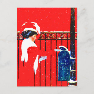 Coles Phillips Fadeaway Girl - Vit jul Helg Vykort