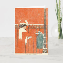 Coles Phillips julaftonillustration 1911 Helgkort