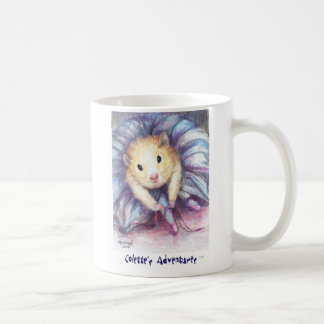 Colette som binder henne balett, skor kaffemugg