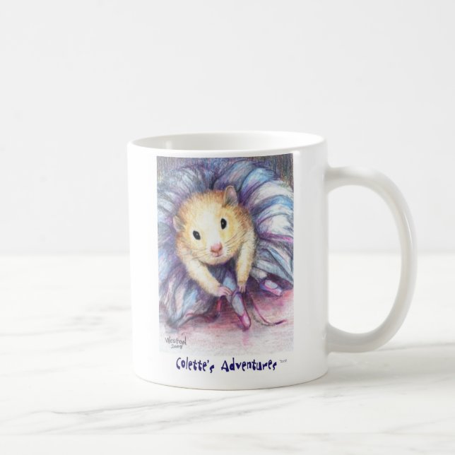 Colette som binder henne balett, skor kaffemugg (Höger)