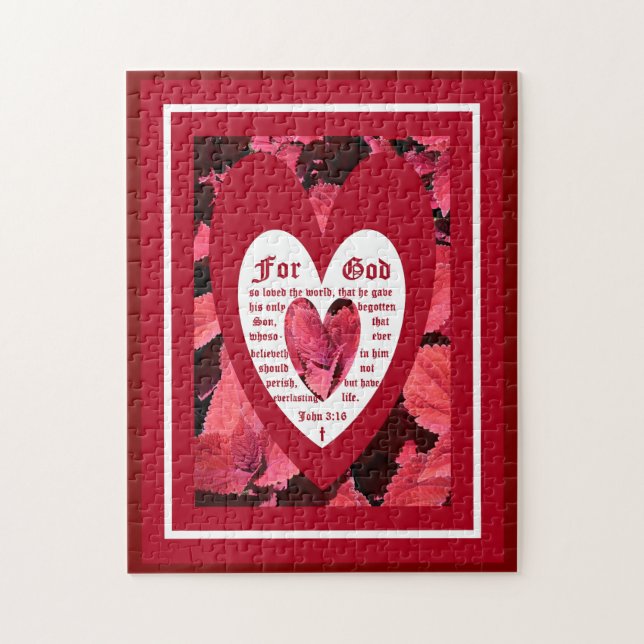 Coleus Close-up with John 3:16 Pussel (Vertikal)