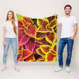 Coleus Löv Burst Design Fleecefilt