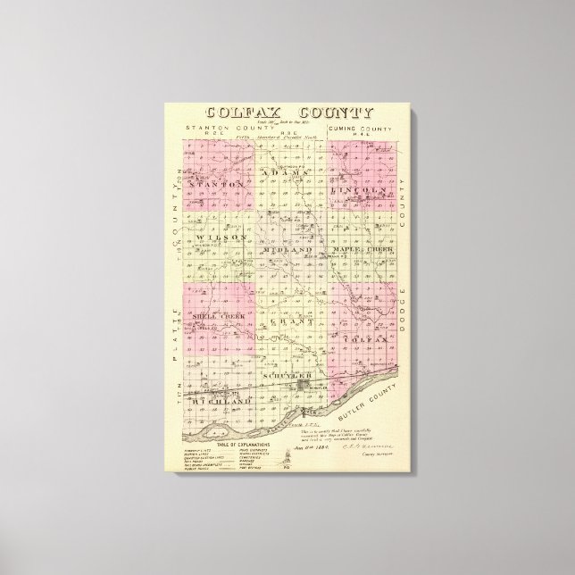Colfax County, Nebraska Canvastryck (Framsida)
