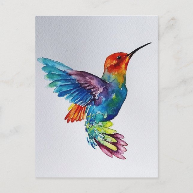 Colibri aquarelle vykort (Framsida)