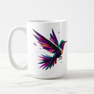 Colibrí Arcoíris Geométrico – Arte Moderno Vibrant Kaffemugg