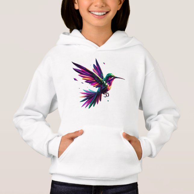 Colibrí Arcoíris Geométrico – Arte Moderno Vibrant T Shirt (Framsida)