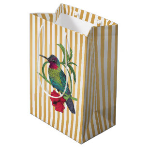 Colibri Bird Guld Rand Illustration Gift Bag