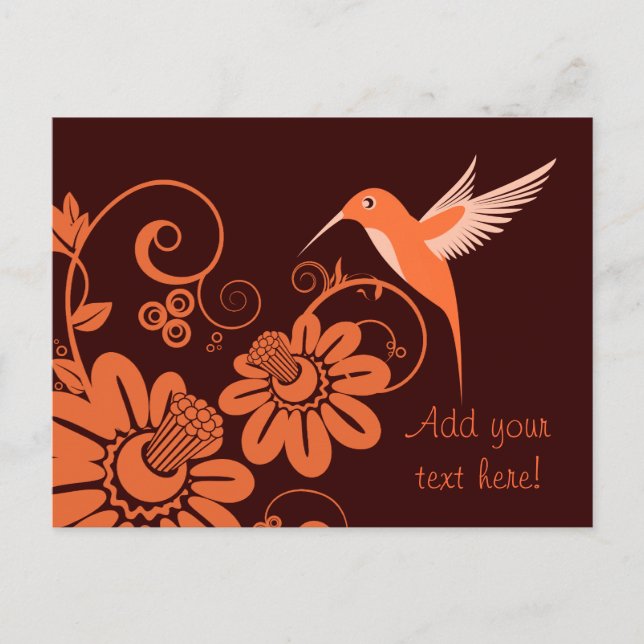 Colibri och blommor vykort (Framsida)