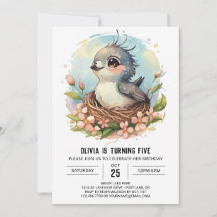 Colibri Songbird Birthday Inbjudningar