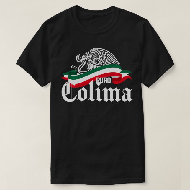 Colima Meico Puro Colima Eagle Flagga T Shirt (Design framsida)
