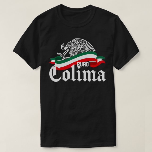 Colima Mexiko Puro Colima Eagle Flagga T Shirt (Design framsida)