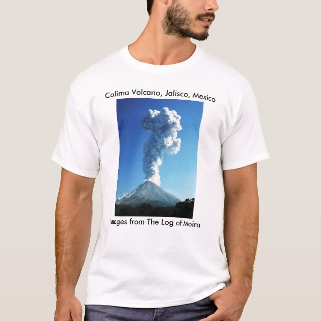 Colima vulkan, Jalisco, Mexico Tee Shirt (Framsida)
