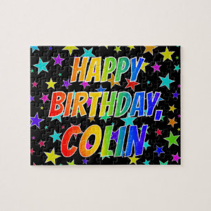 "COLIN" Första Namn, Roligten "GRATTIS PÅ FÖDELSED Pussel