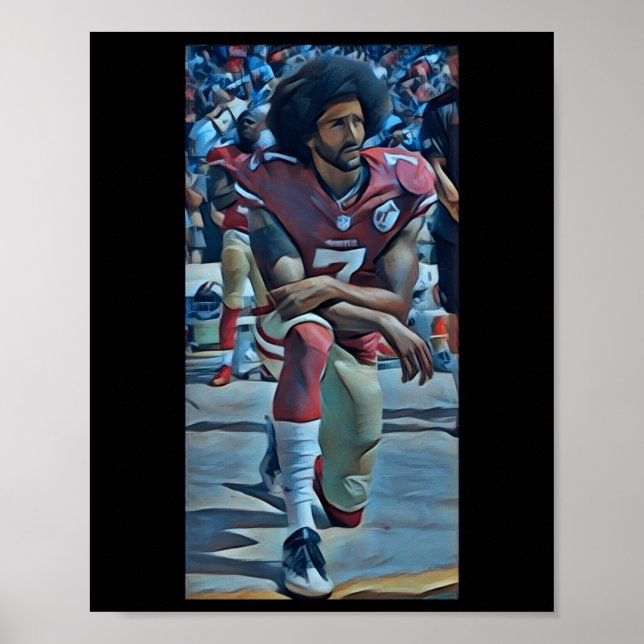 Colin Kaepernick Kneeling Sticker Poster (Framsidan)