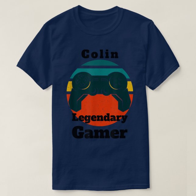 Colin Legendary Gamer Video Game Player Controller T Shirt (Design framsida)