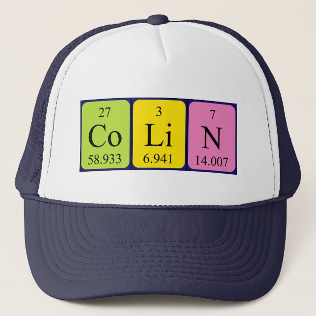 Colin Periodisk bord namn hat Keps (Framsida)