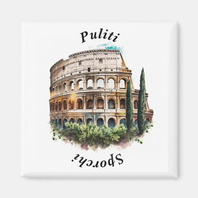 Coliseum i Rom Italiana Clean Dishwasher Magnet (Framsidan)
