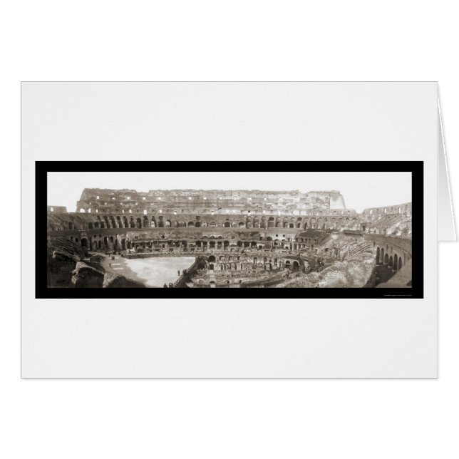 Coliseum Insida Rom Photo 1909 Hälsningskort (Framsidan Horizontal)