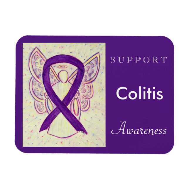 Colitis Awareness Ribbon Angel Anpassningsbar Magn Magnet (Horisontell)