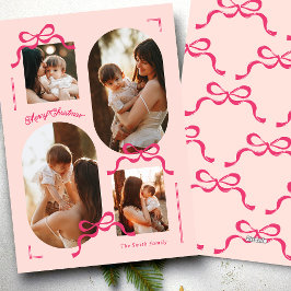 collage 4 foto multifoton rosa bows Oval Photo Julkort