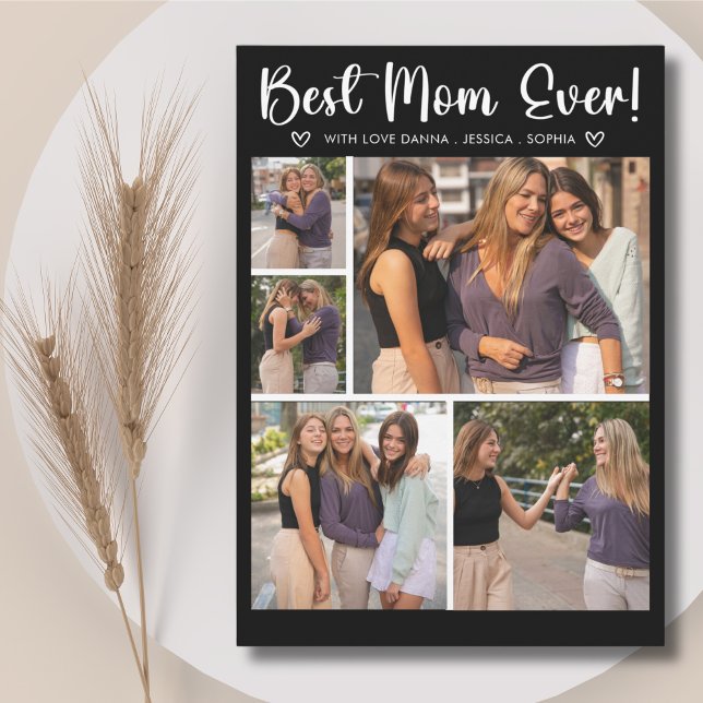 Collage 5 Photos Gift for Mother's Day Inbjudningar (Skapare uppladdad)