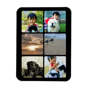 Collage Anpassningsbar Photo Sex Square Ram Bild Magnet