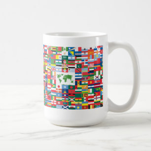 Collage av landflaggor från All över världen Kaffemugg
