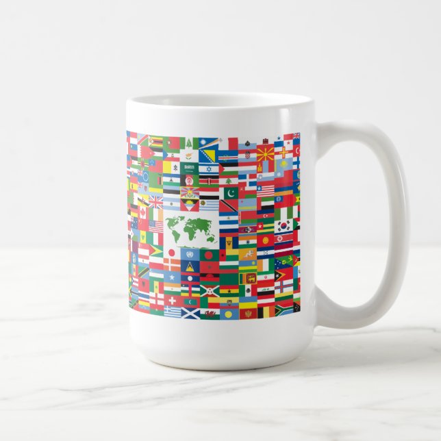 Collage av landflaggor från All över världen Kaffemugg (Höger)