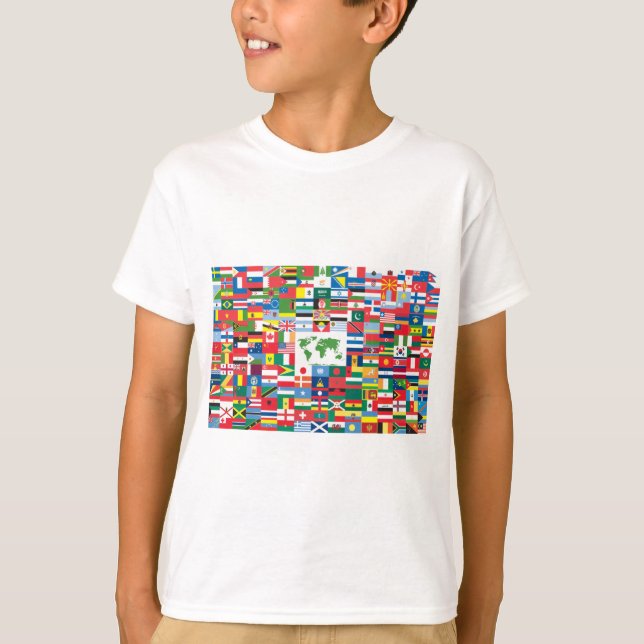 Collage av landflaggor från All över världen T-shirt (Framsida)