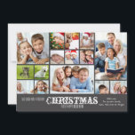 Collage Chalkboard Photo Card Julkort<br><div class="desc">There's plenty of room on this card to feature all the family members or to share special events that occurred during the year. If you need help in assembling your photos, contact us at askpixieprints.com. The card is easy to customize with your wording, font, font color and choice of six...</div>